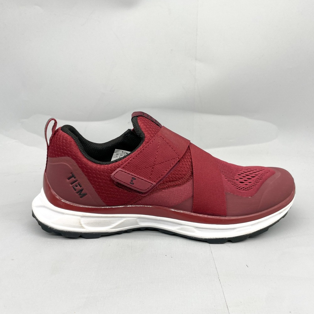 TIEM Slipstream Indoor Cycling Shoes Womens 11 Burgundy Red SPD Cleats Spin Gym
